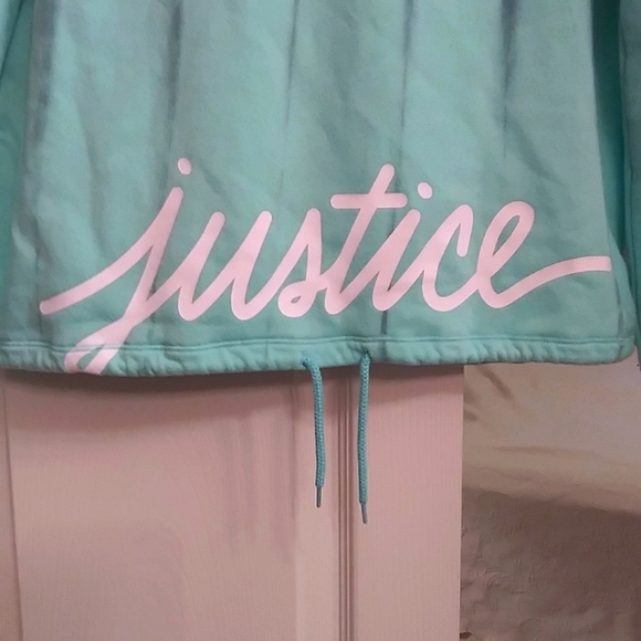 Justice Girls' Crop Long Sleeve Hoodie Sz 18-20 - Picture 2 of 4